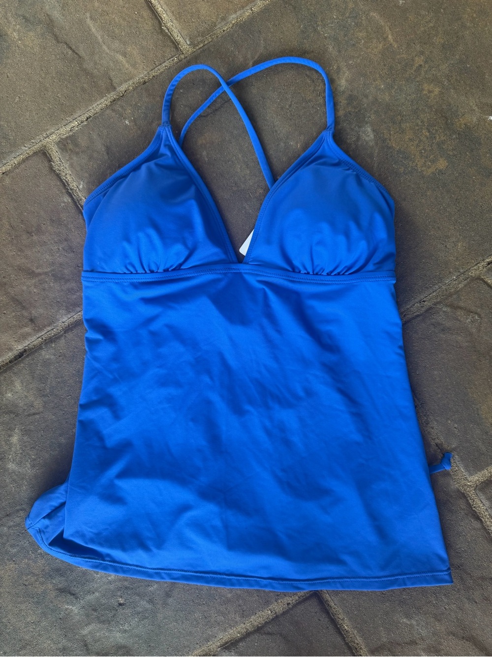 Athleta Royal Blue One-Piece Tankini with Crisscross Straps
